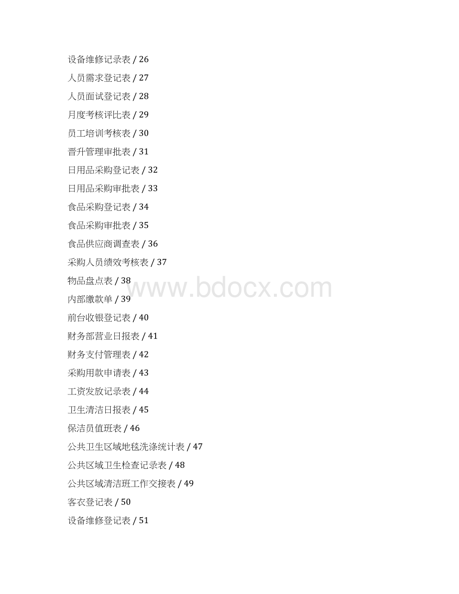 酒店表格表单大全.docx_第2页