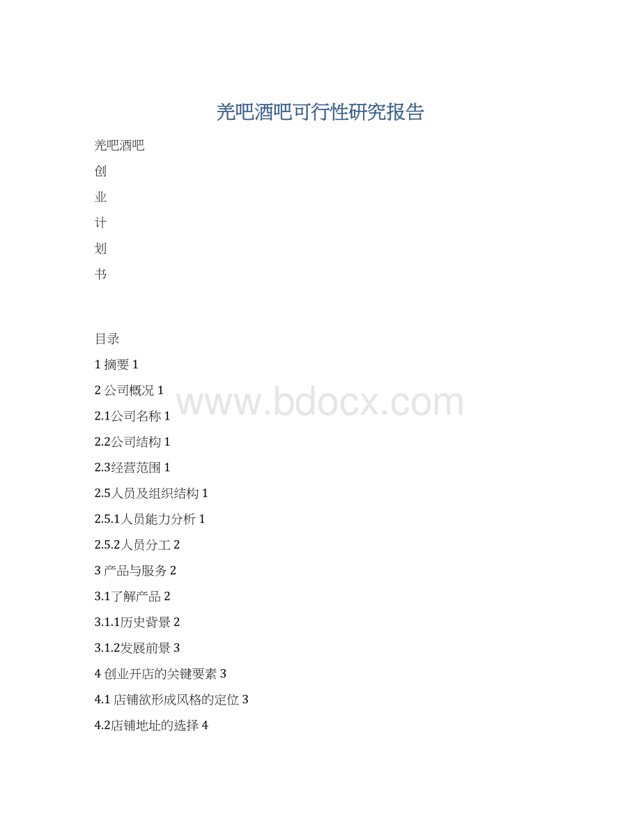 羌吧酒吧可行性研究报告.docx