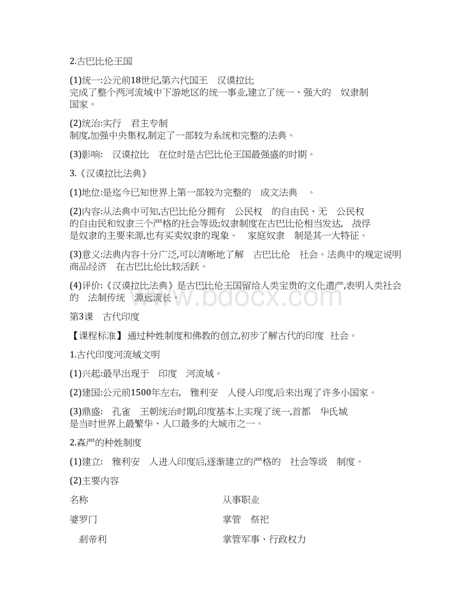 部编九年级上历史知识提纲Word格式文档下载.docx_第2页