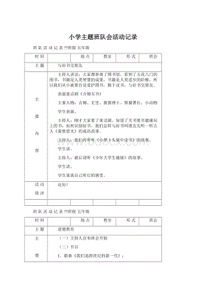 小学主题班队会活动记录.docx