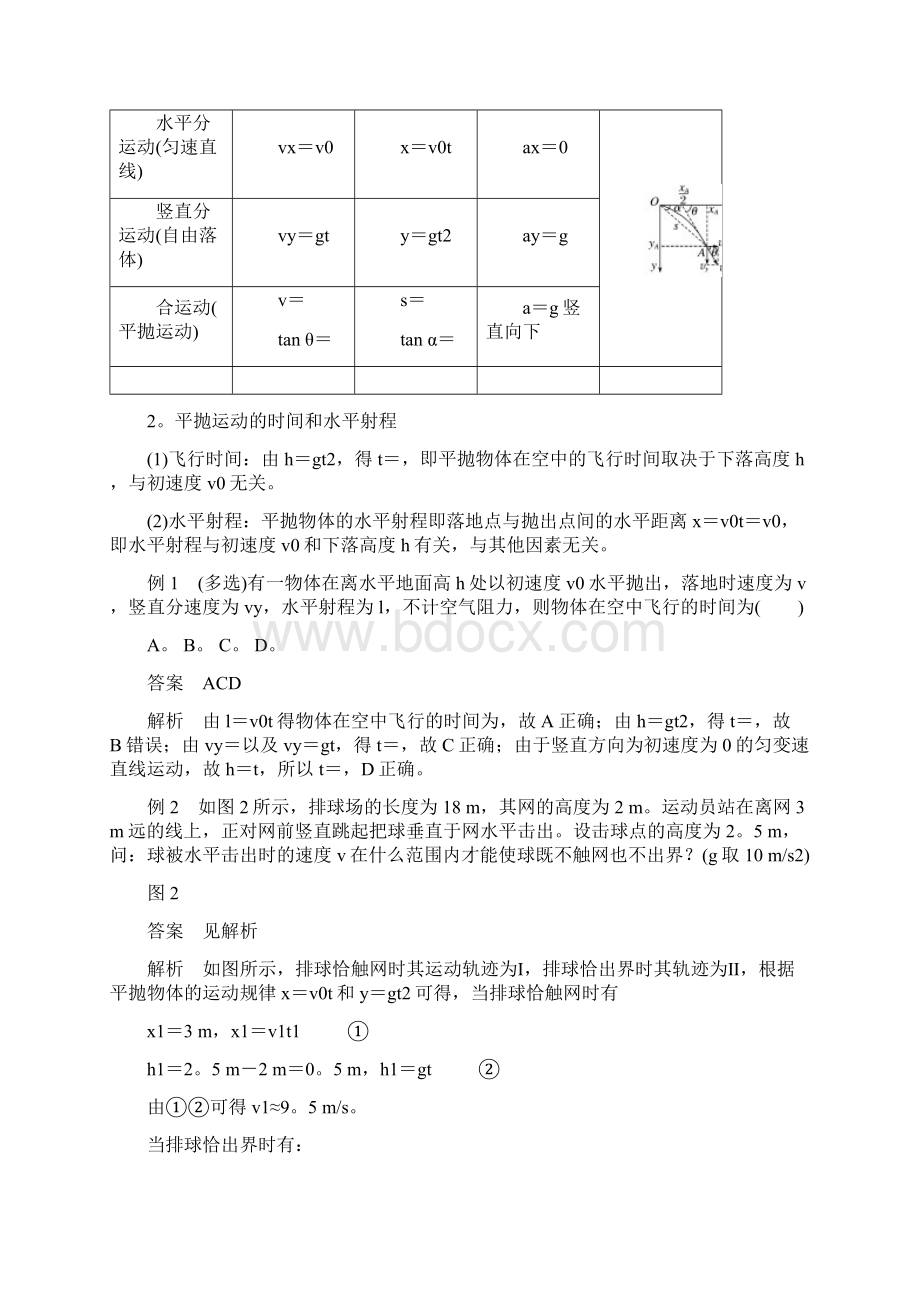 高中教育最新高中物理第1章怎样研究抛体运动122研究平抛运动的规律二教学案沪科版必修2Word文件下载.docx_第3页