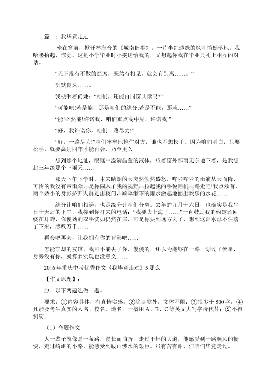 中考优秀作文范文我毕竟走过文档格式.docx_第2页