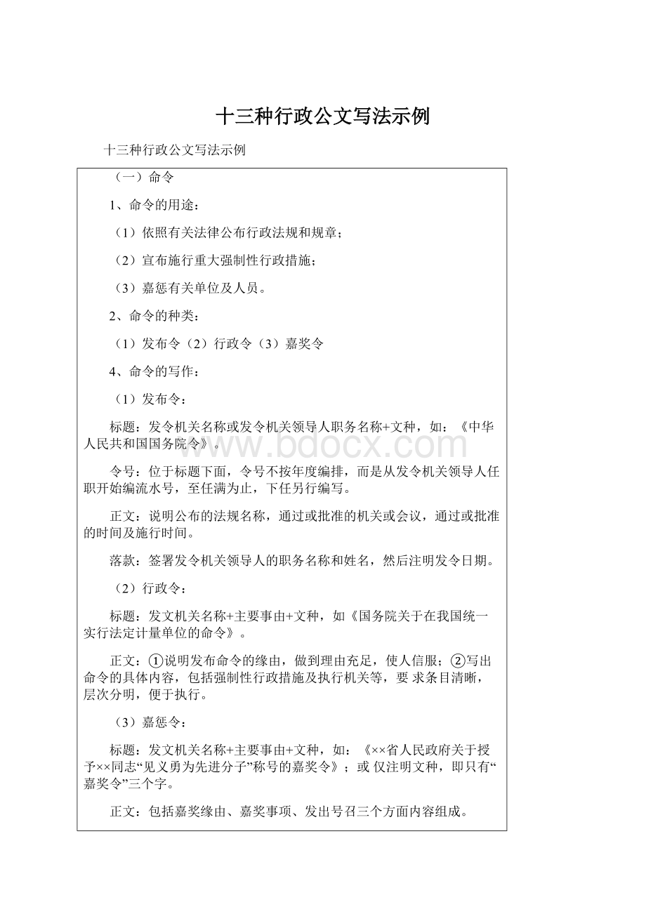 十三种行政公文写法示例.docx