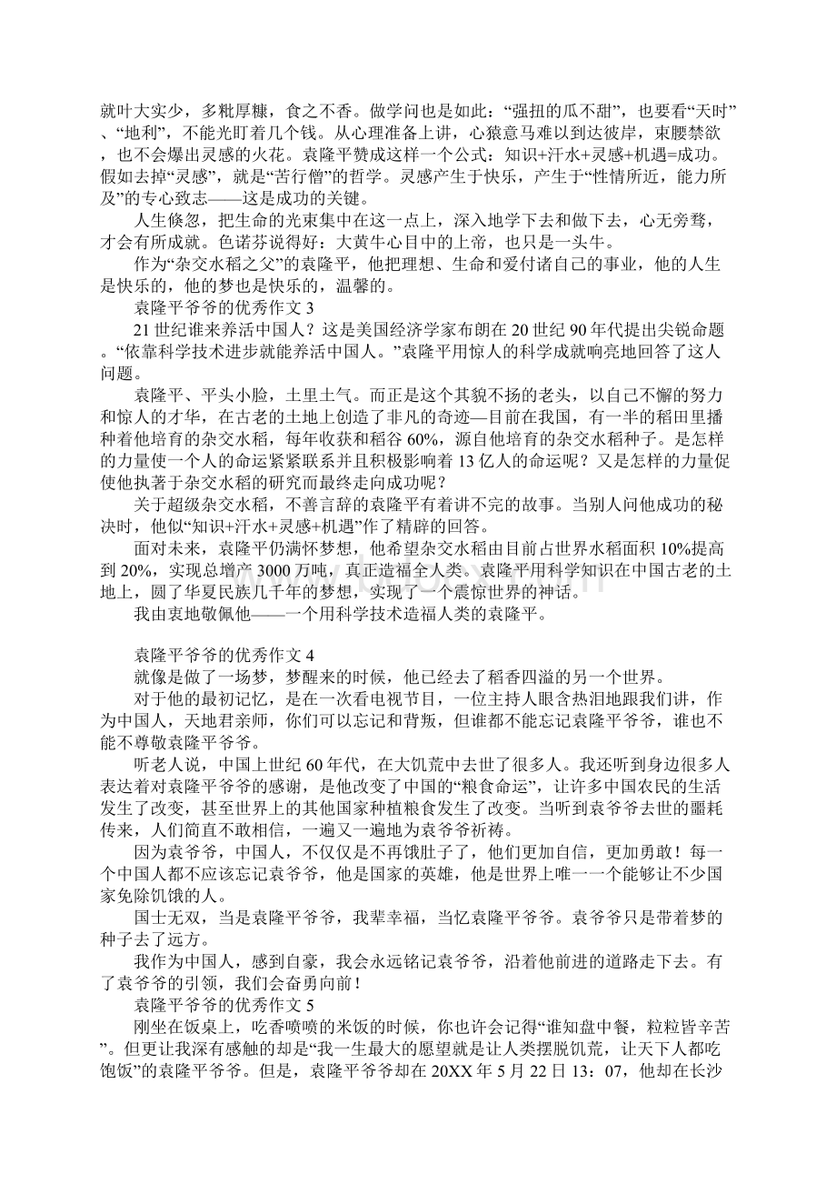 袁隆平爷爷的优秀作文.docx_第3页