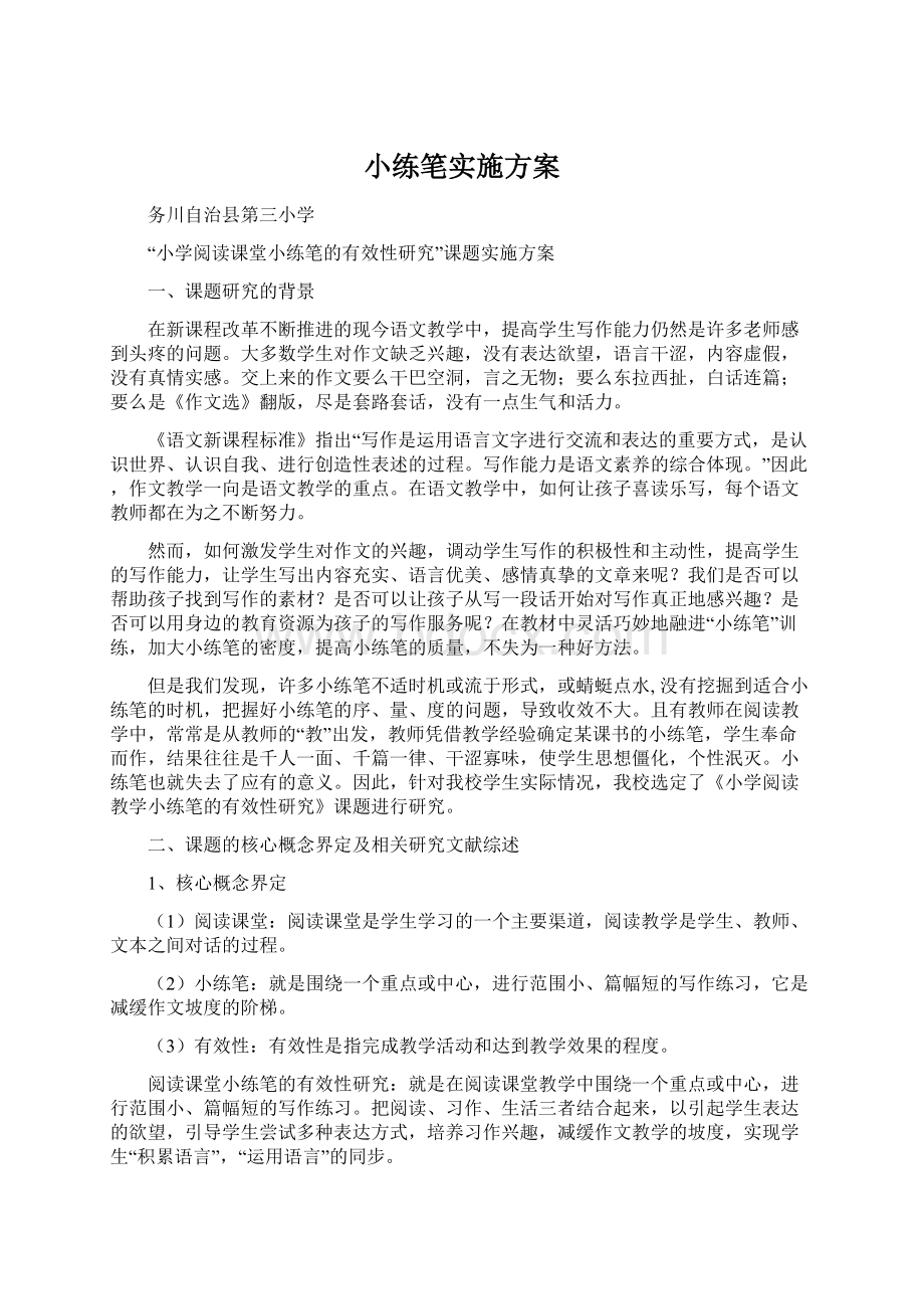 小练笔实施方案.docx