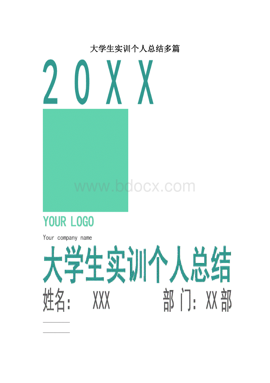 大学生实训个人总结多篇.docx