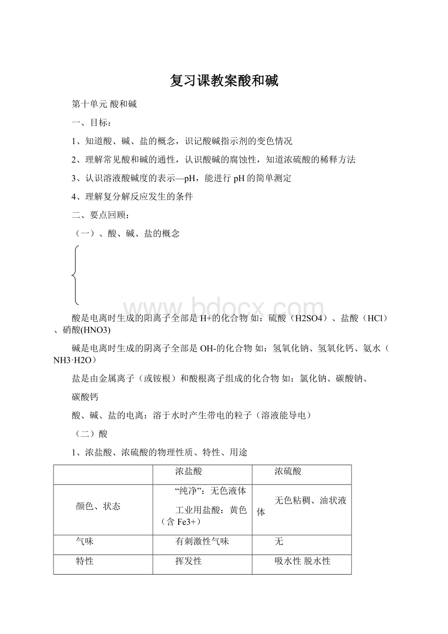 复习课教案酸和碱.docx_第1页