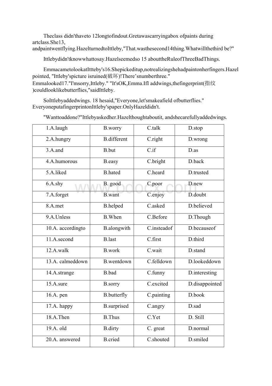 高考英语完型填空专项练习10篇.docx_第3页