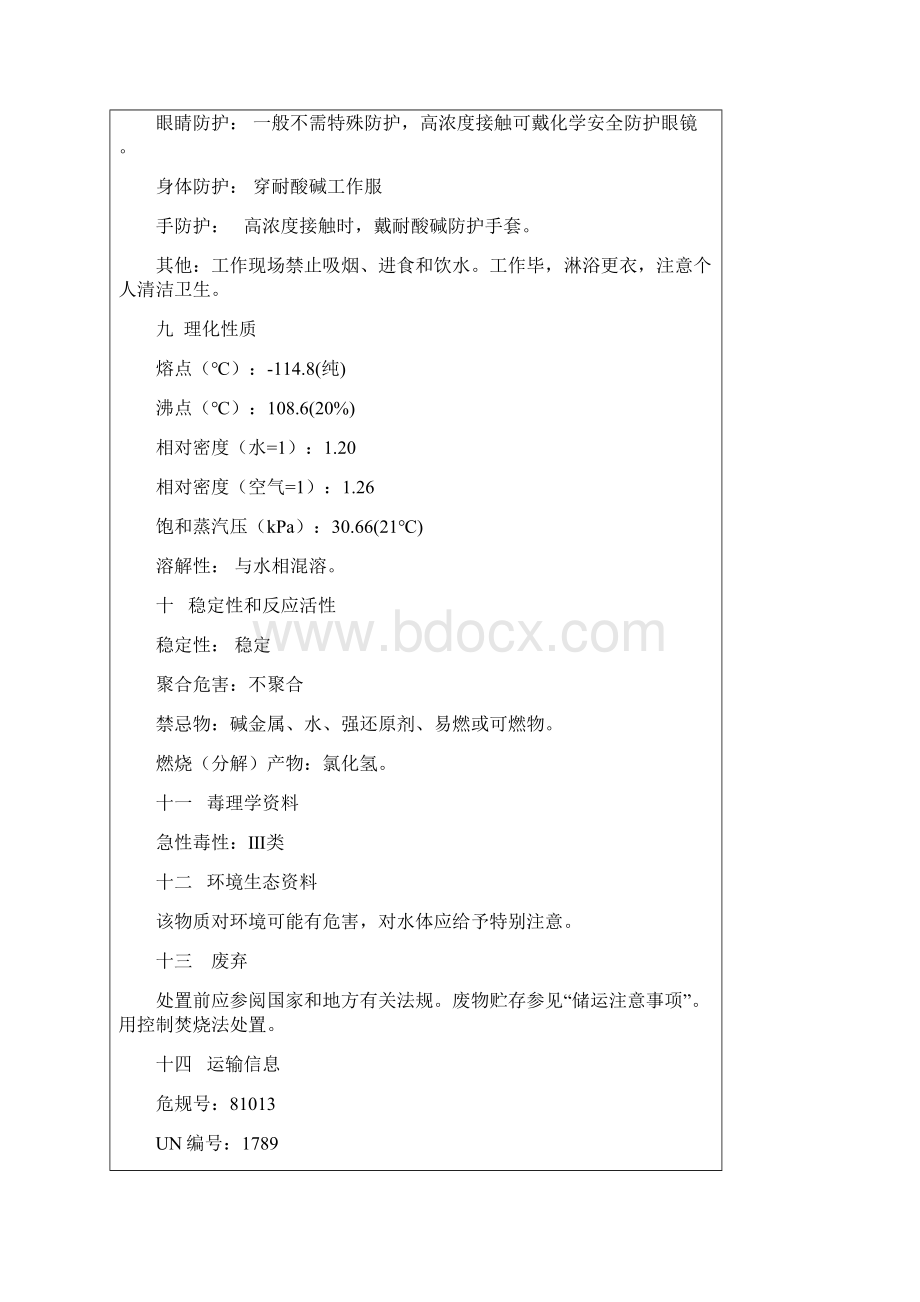 盐酸安全技术说明书MSDS.docx_第3页