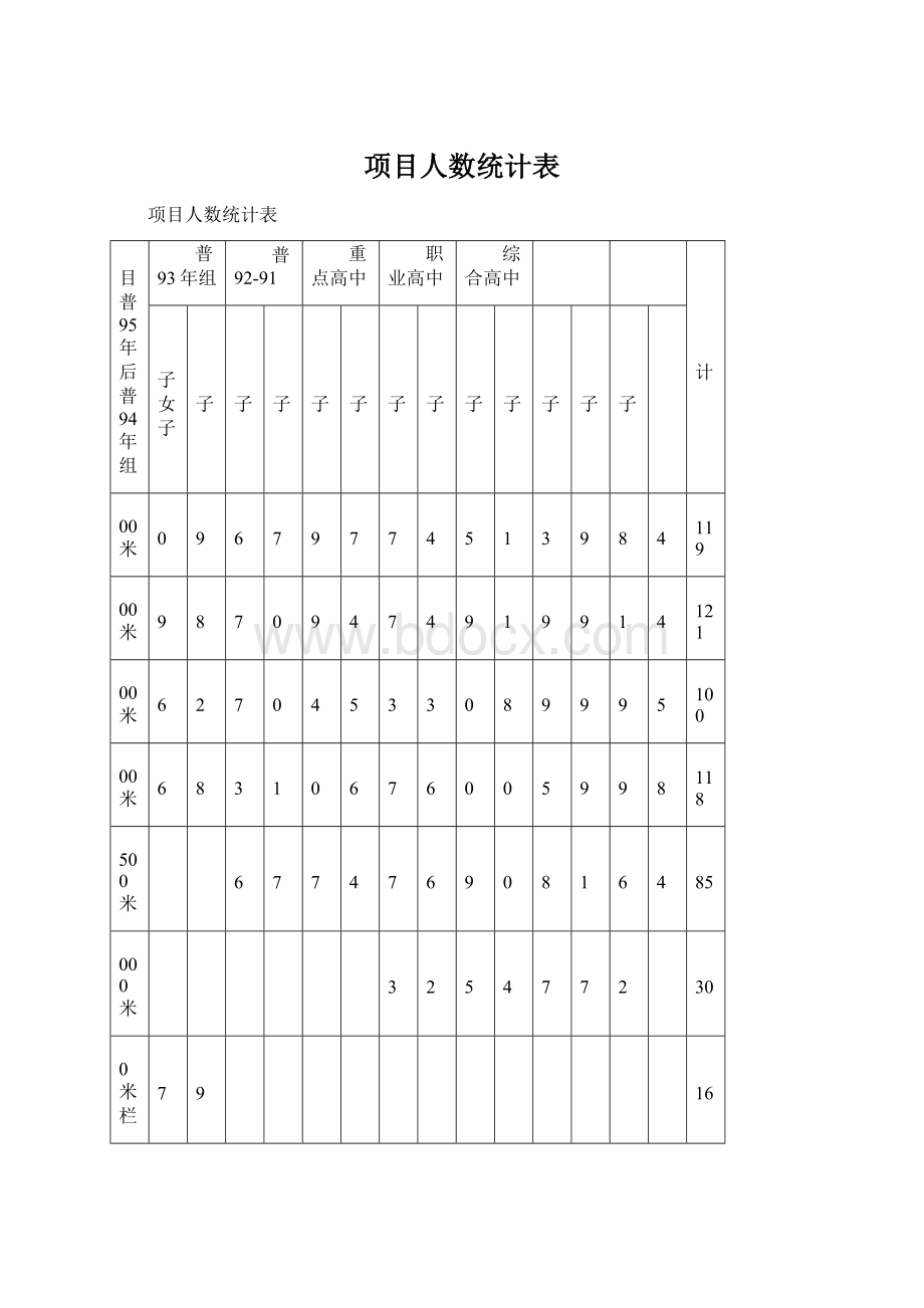 项目人数统计表Word格式文档下载.docx_第1页