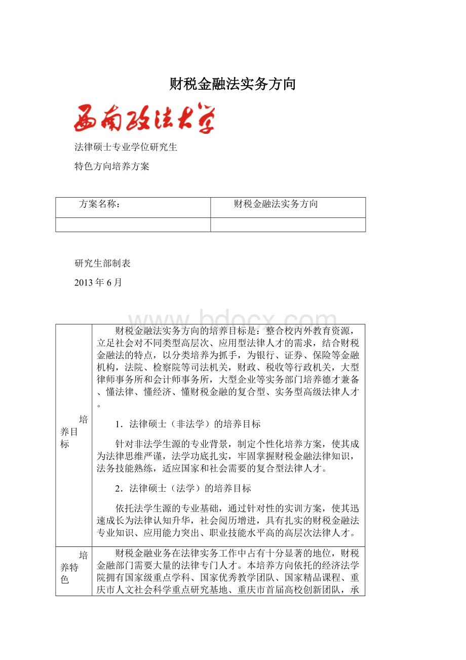 财税金融法实务方向Word格式.docx