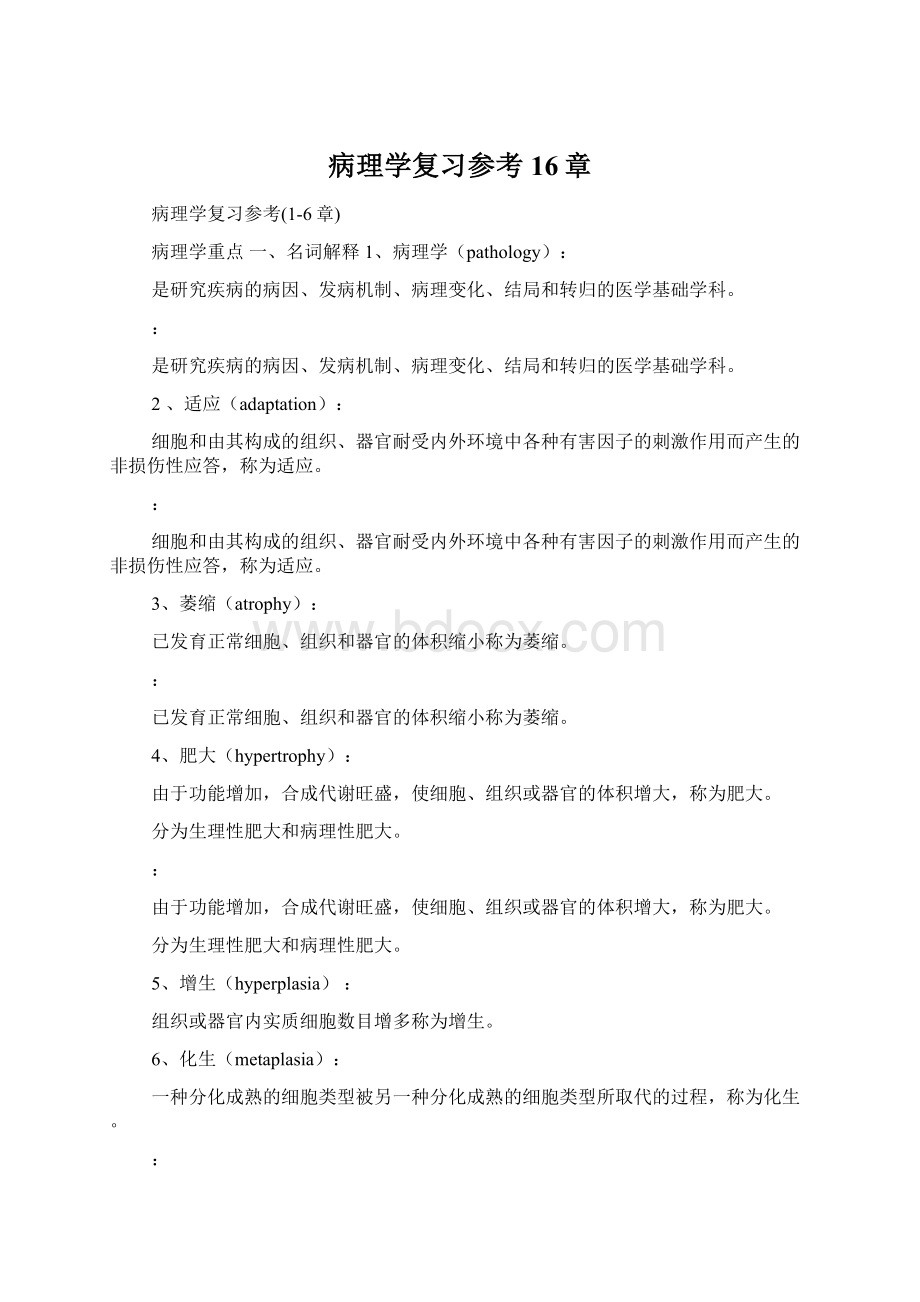 病理学复习参考16章Word格式文档下载.docx