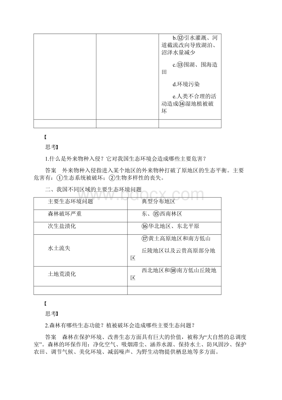 新高中地理第三章生态环境问题与生态环境的保护第一节生态环境问题及其产生的原因同步备课教学案中图版选修Word文档下载推荐.docx_第2页