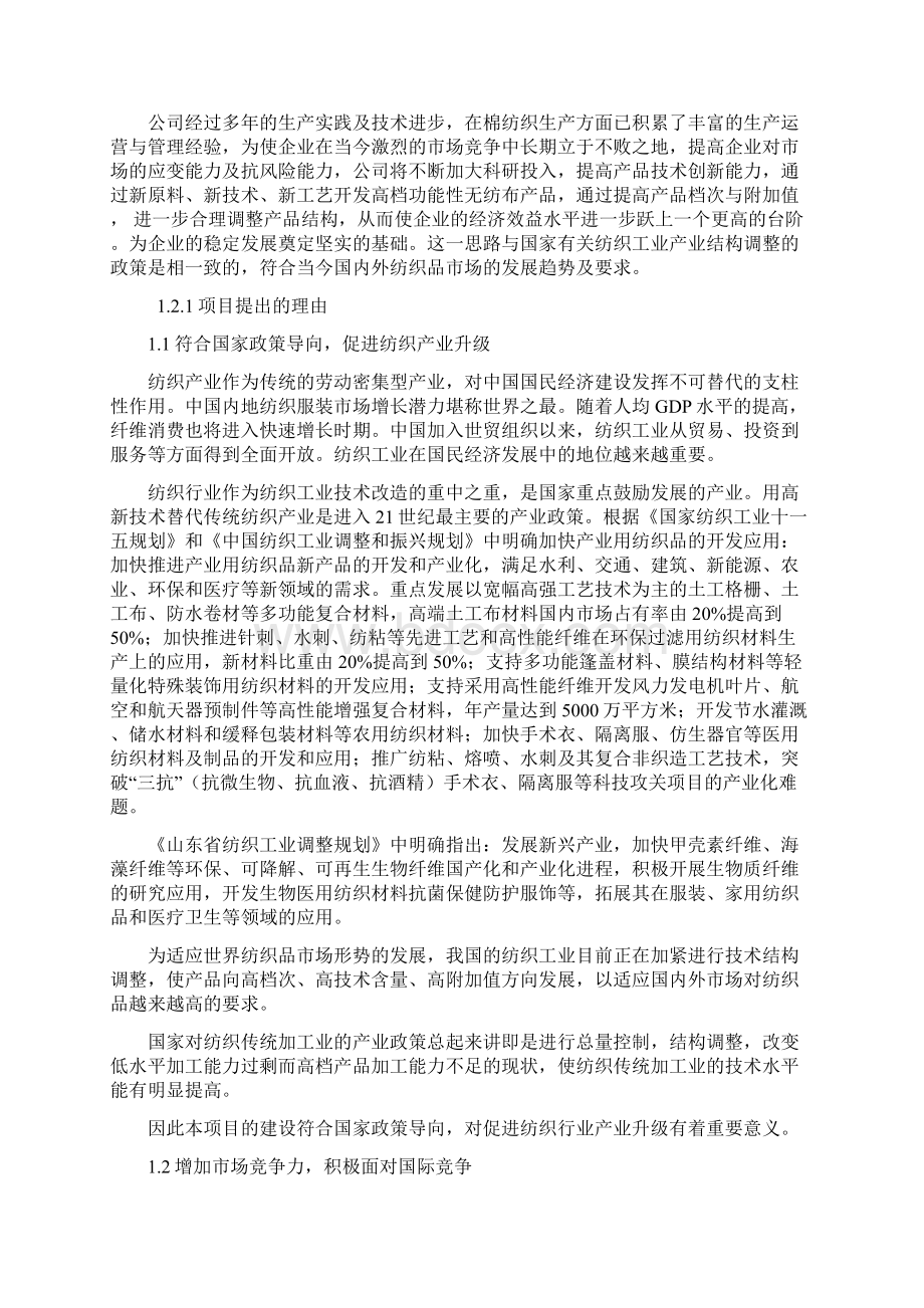 年产3000吨水刺无纺布生产线项目建设可行性研究报告.docx_第3页