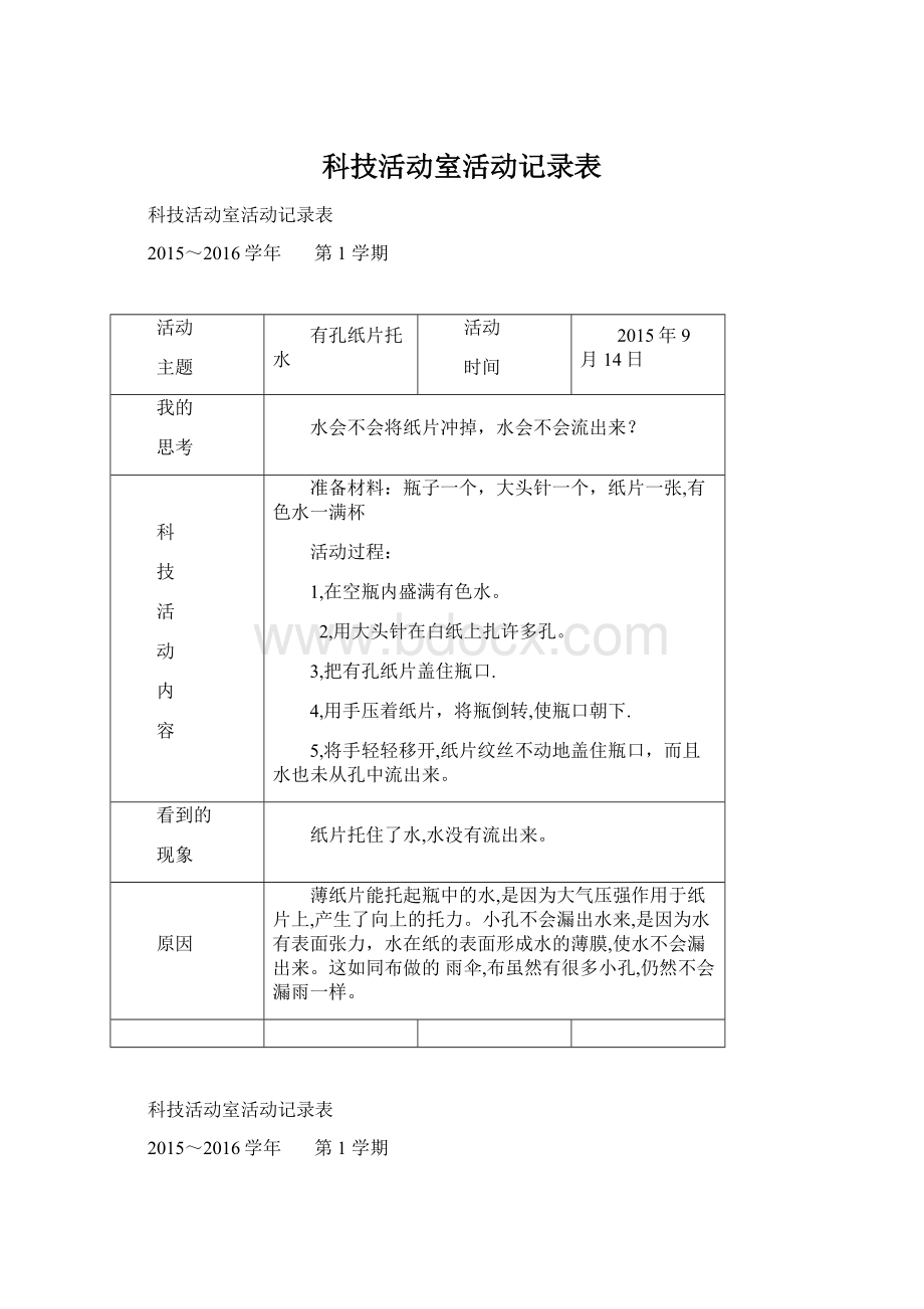 科技活动室活动记录表.docx