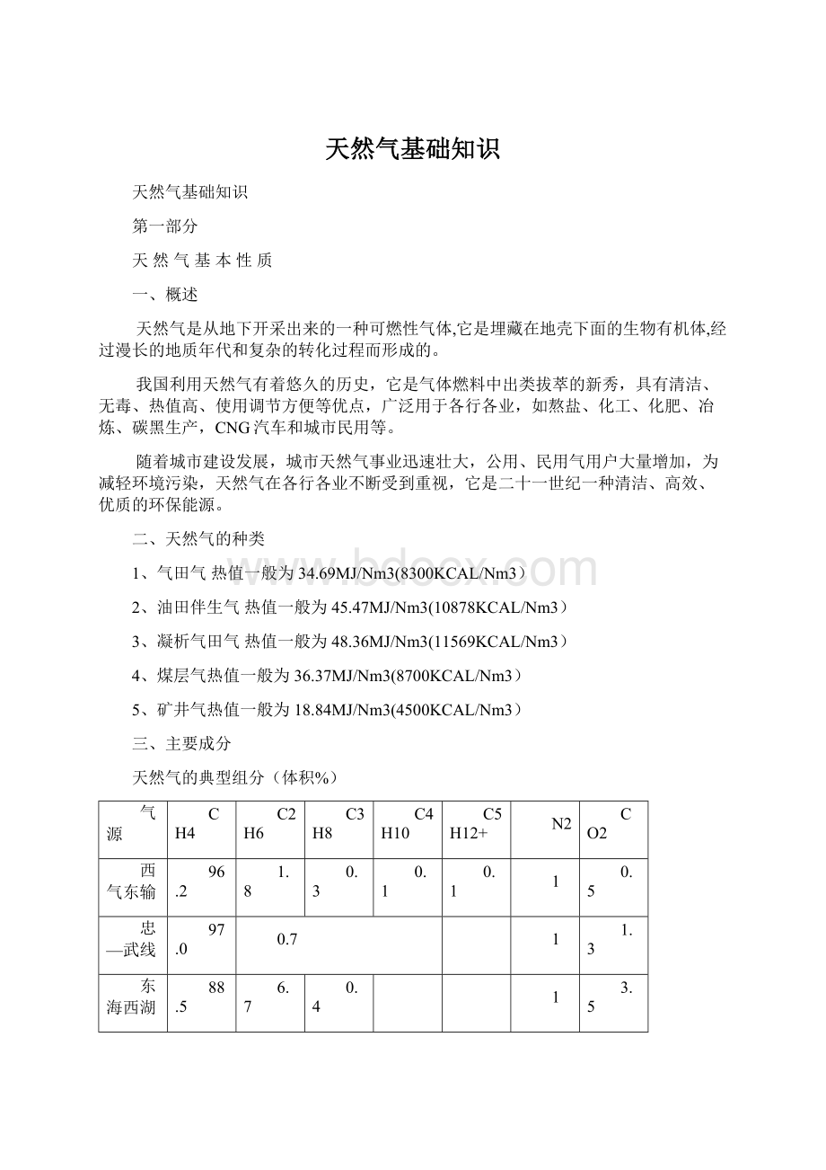 天然气基础知识.docx_第1页