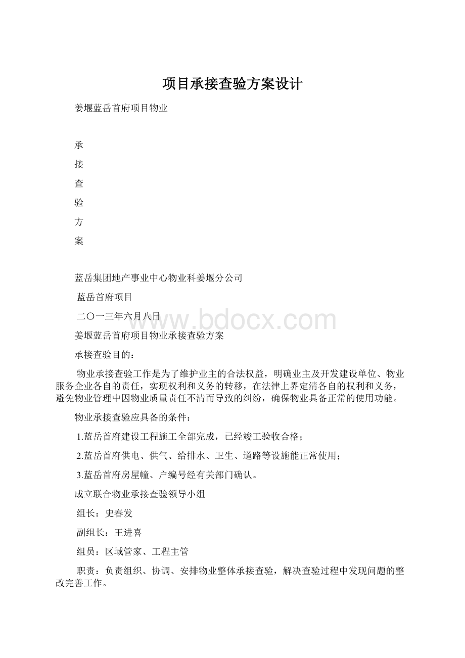 项目承接查验方案设计文档格式.docx_第1页