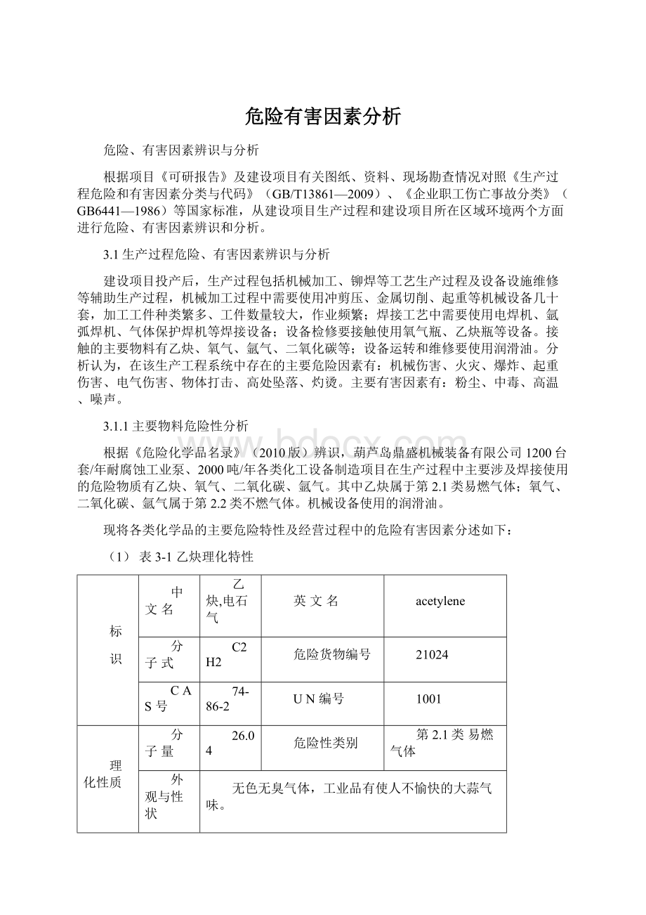 危险有害因素分析Word文档格式.docx