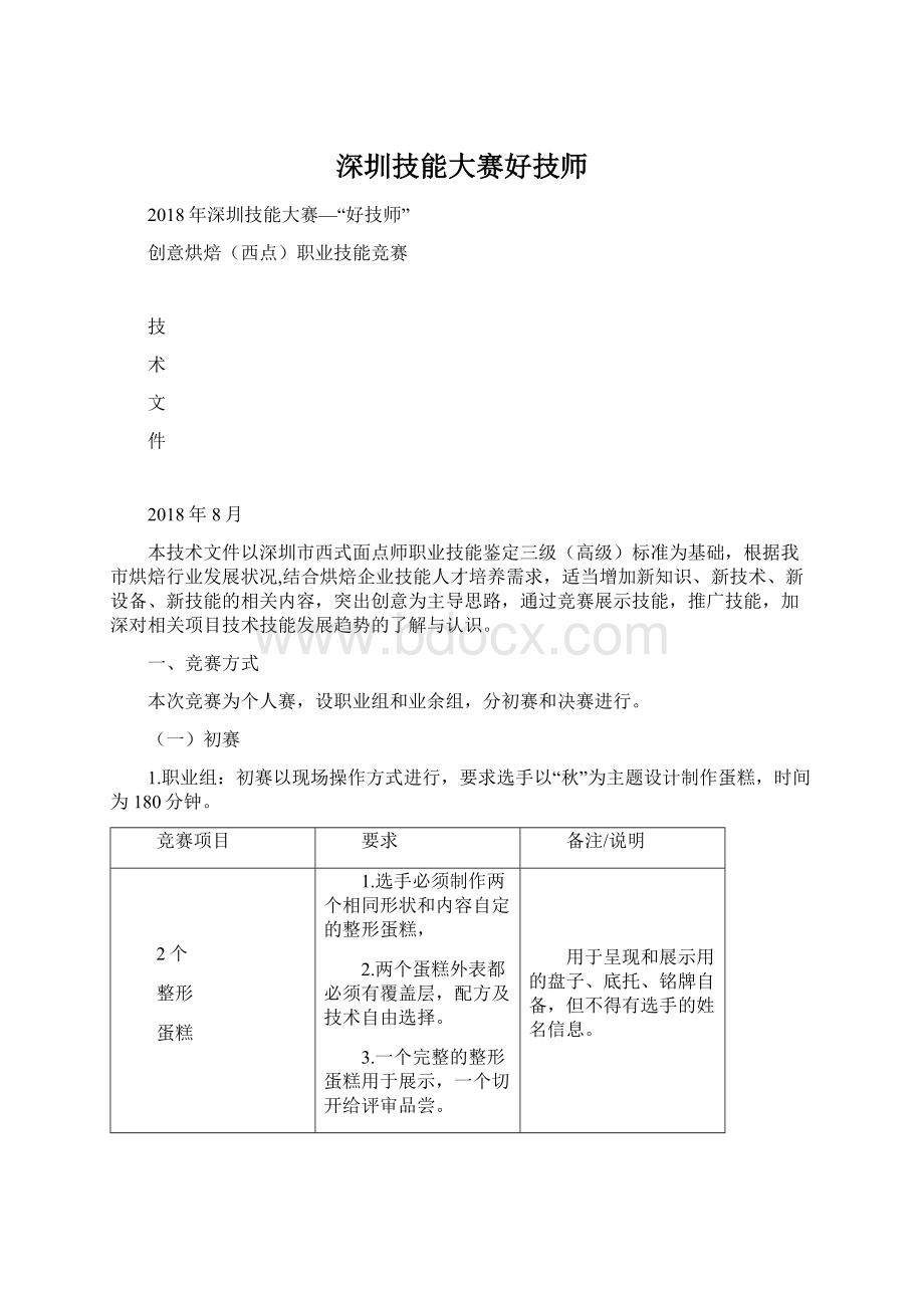 深圳技能大赛好技师Word格式文档下载.docx