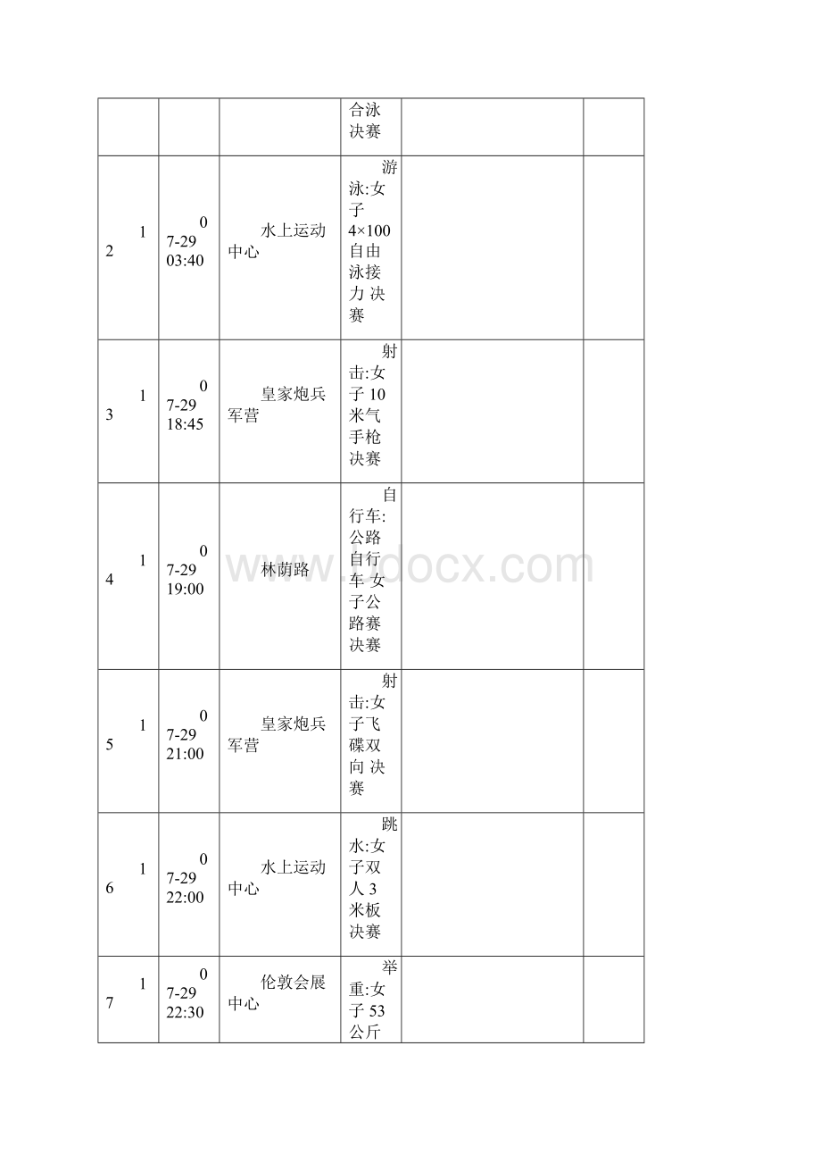 伦敦奥运会完整赛程表 北京时间.docx_第3页