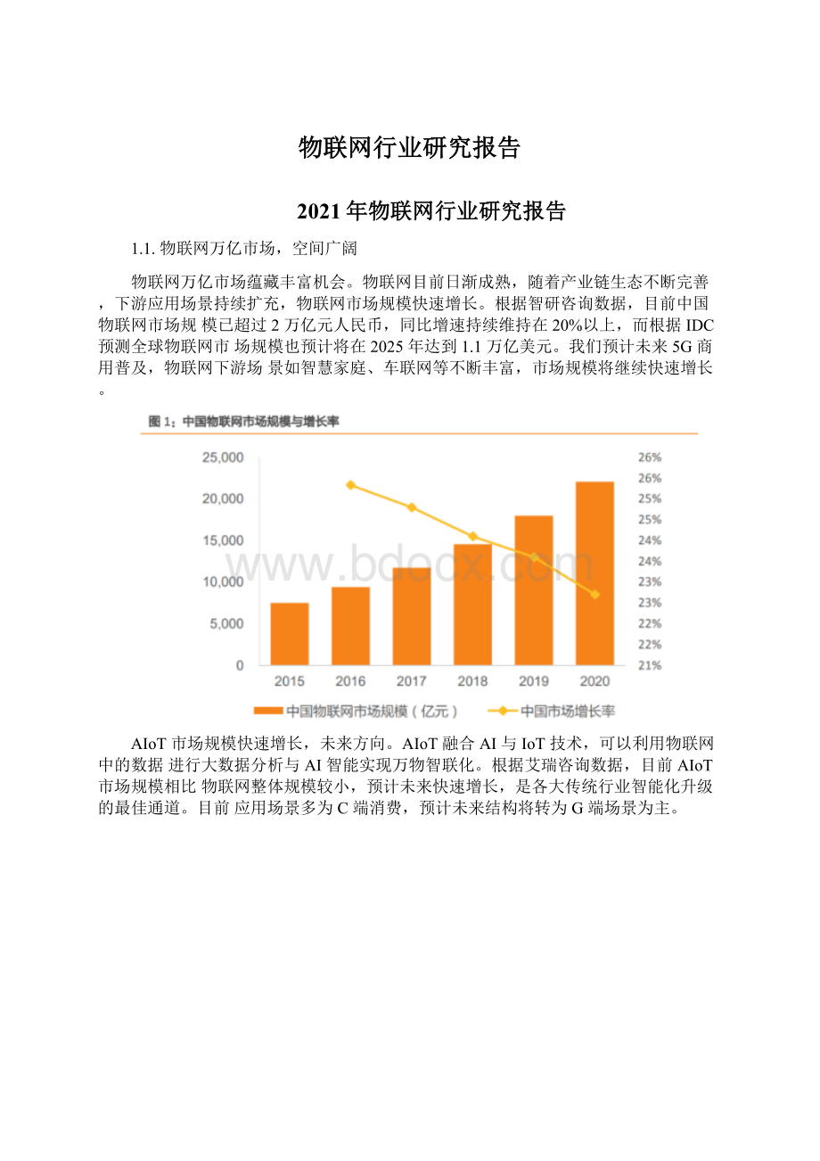 物联网行业研究报告Word文档格式.docx