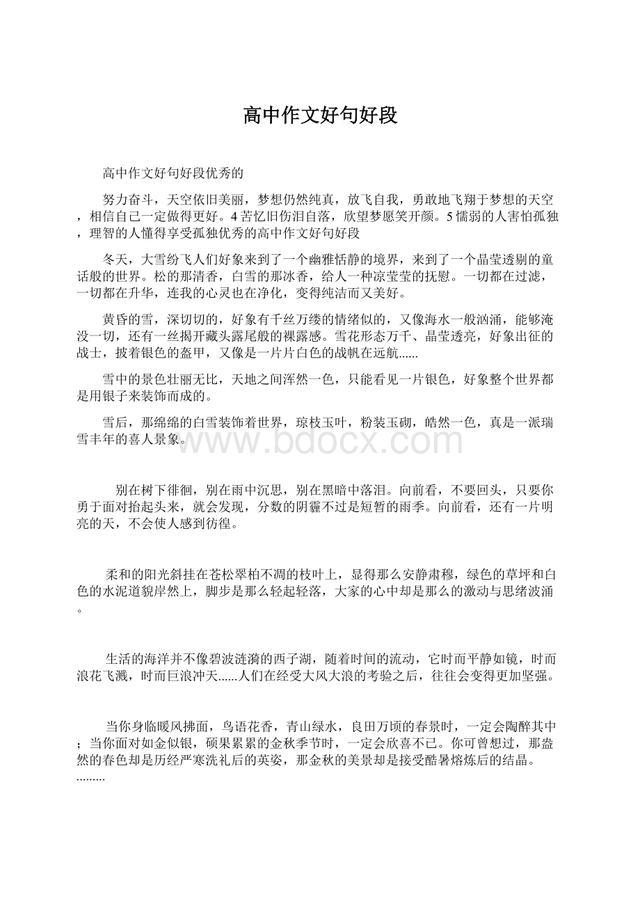 高中作文好句好段文档格式.docx