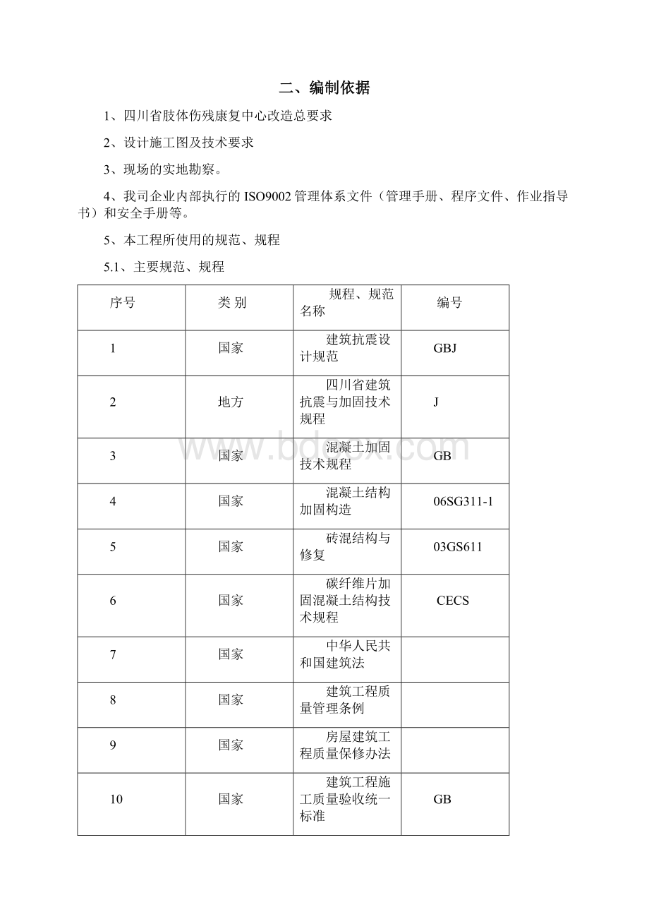 肢体伤残康复中心改造加固工程施工组织设计Word下载.docx_第2页