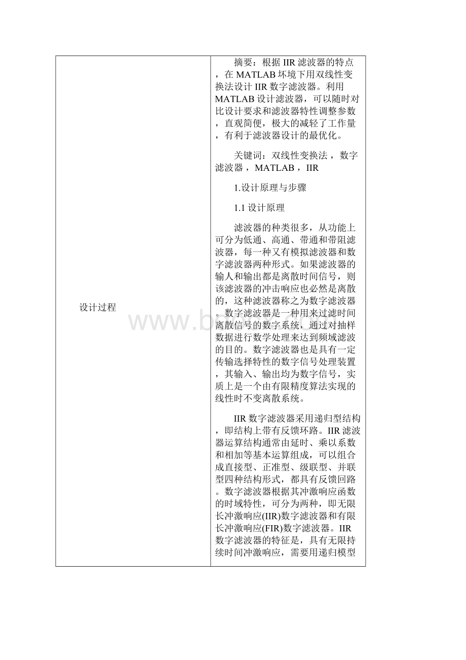 用双线性变换法设计iir数字低通滤波器课程设计.docx_第2页