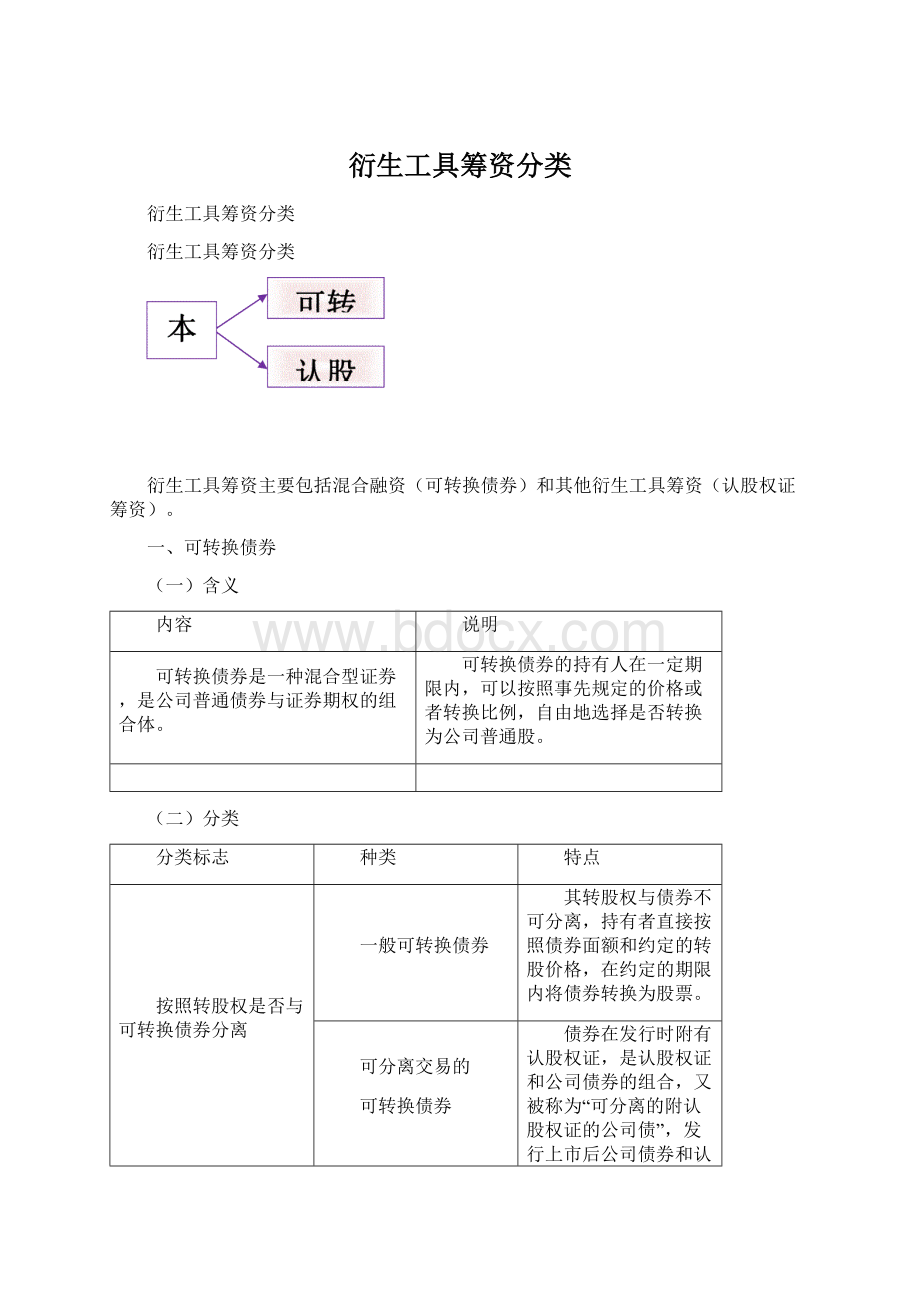 衍生工具筹资分类Word文档下载推荐.docx