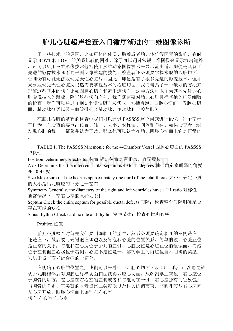 胎儿心脏超声检查入门循序渐进的二维图像诊断.docx_第1页