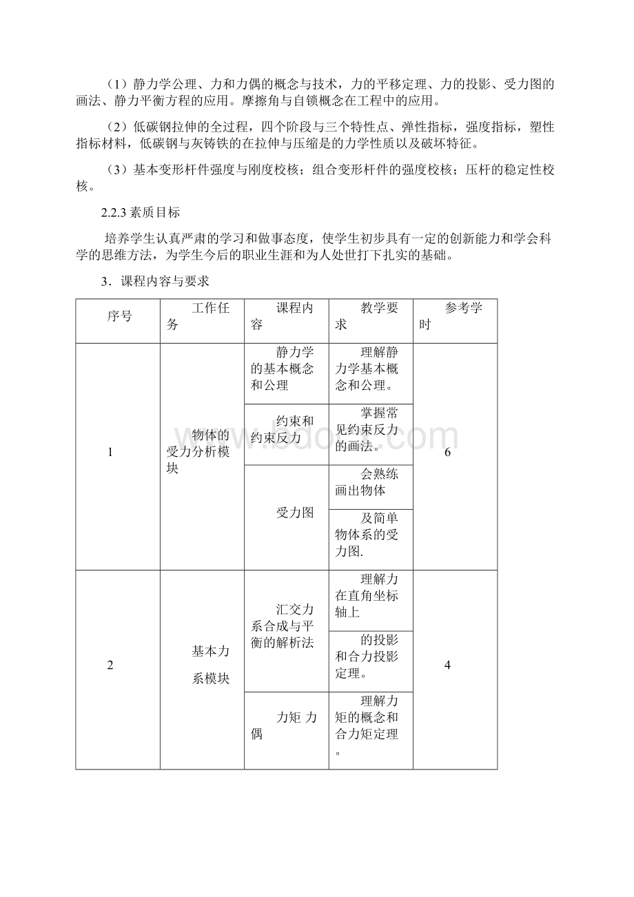 工程力学课程标准重点Word格式.docx_第3页