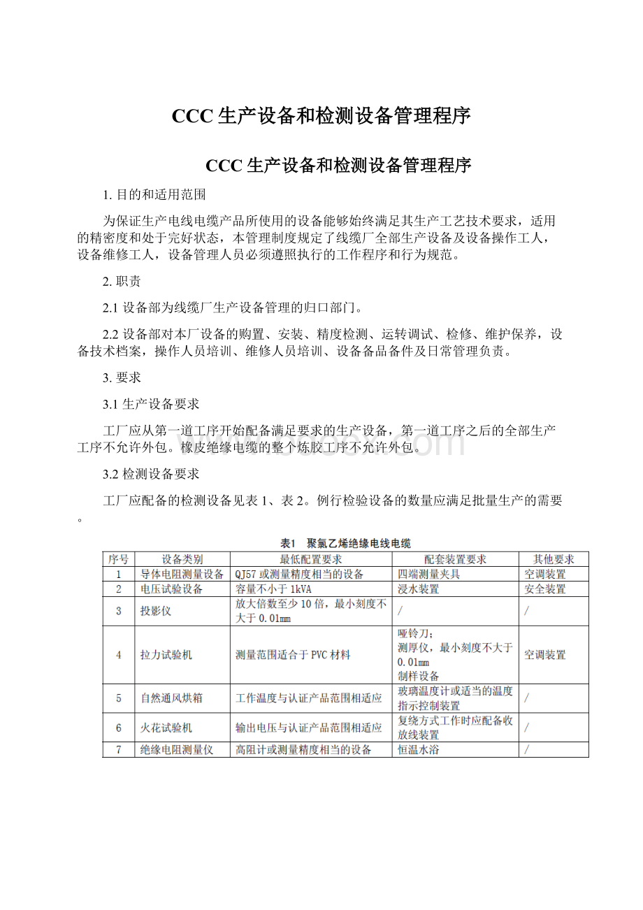 CCC生产设备和检测设备管理程序Word文档下载推荐.docx