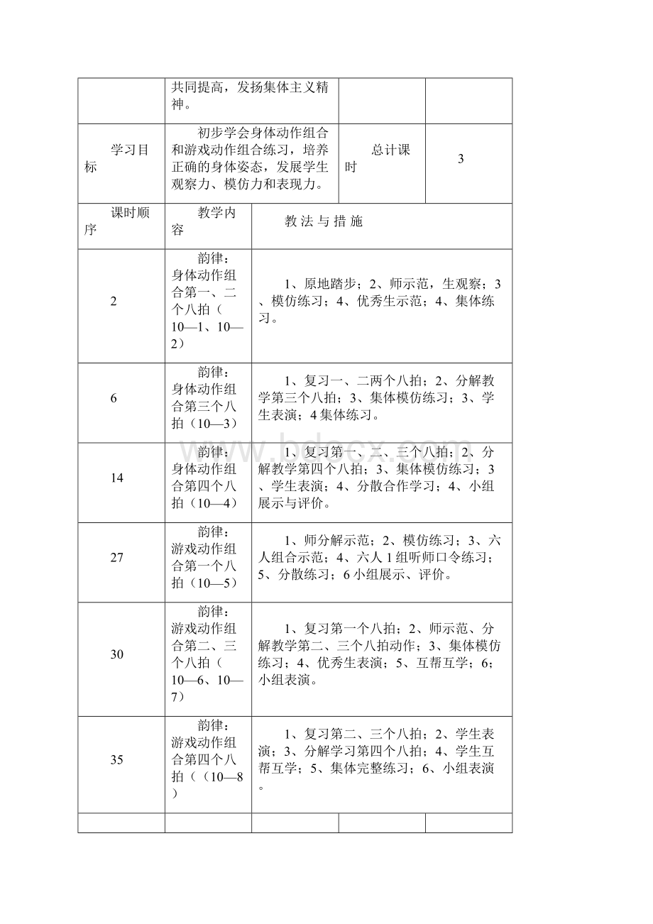 三年级体育第一学期单元教学计划.docx_第2页