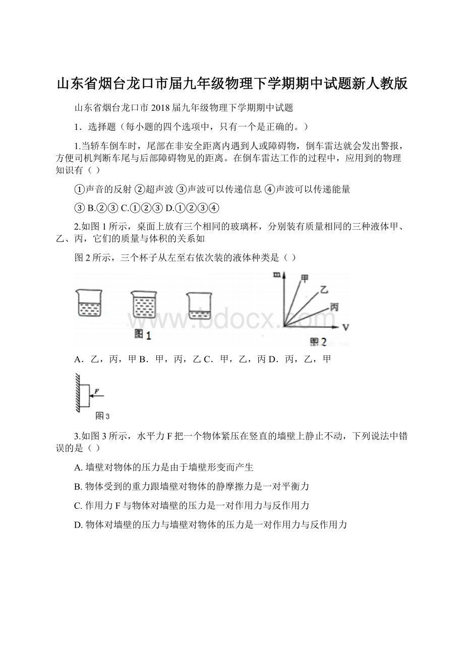 山东省烟台龙口市届九年级物理下学期期中试题新人教版Word文档格式.docx_第1页