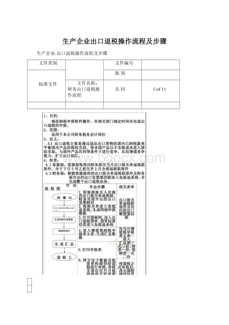 生产企业出口退税操作流程及步骤Word格式文档下载.docx_第1页