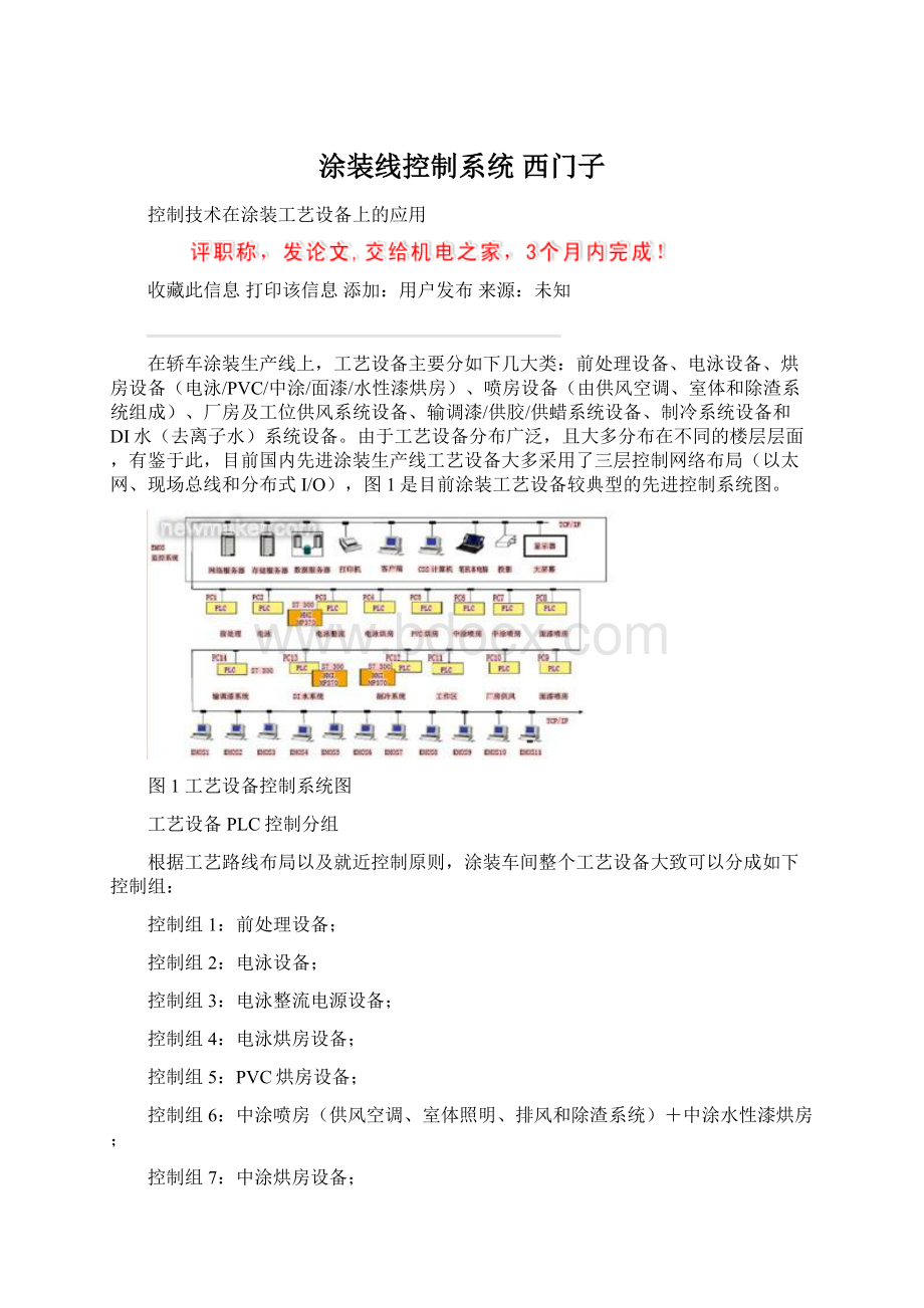 涂装线控制系统 西门子文档格式.docx