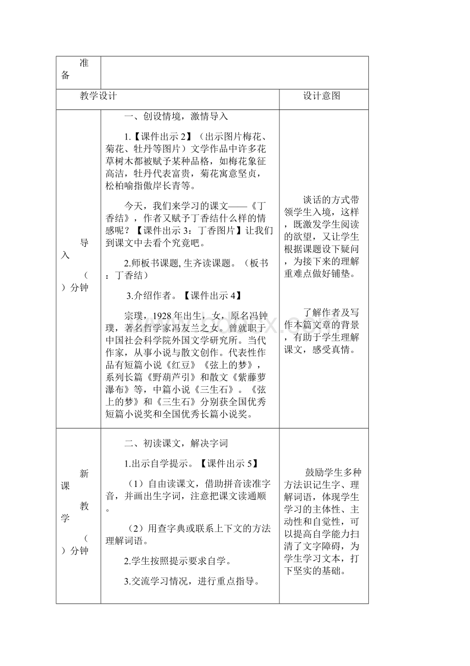 部编秋学期六年级语文上册第2课《丁香结》教学案及随堂训练卷.docx_第2页