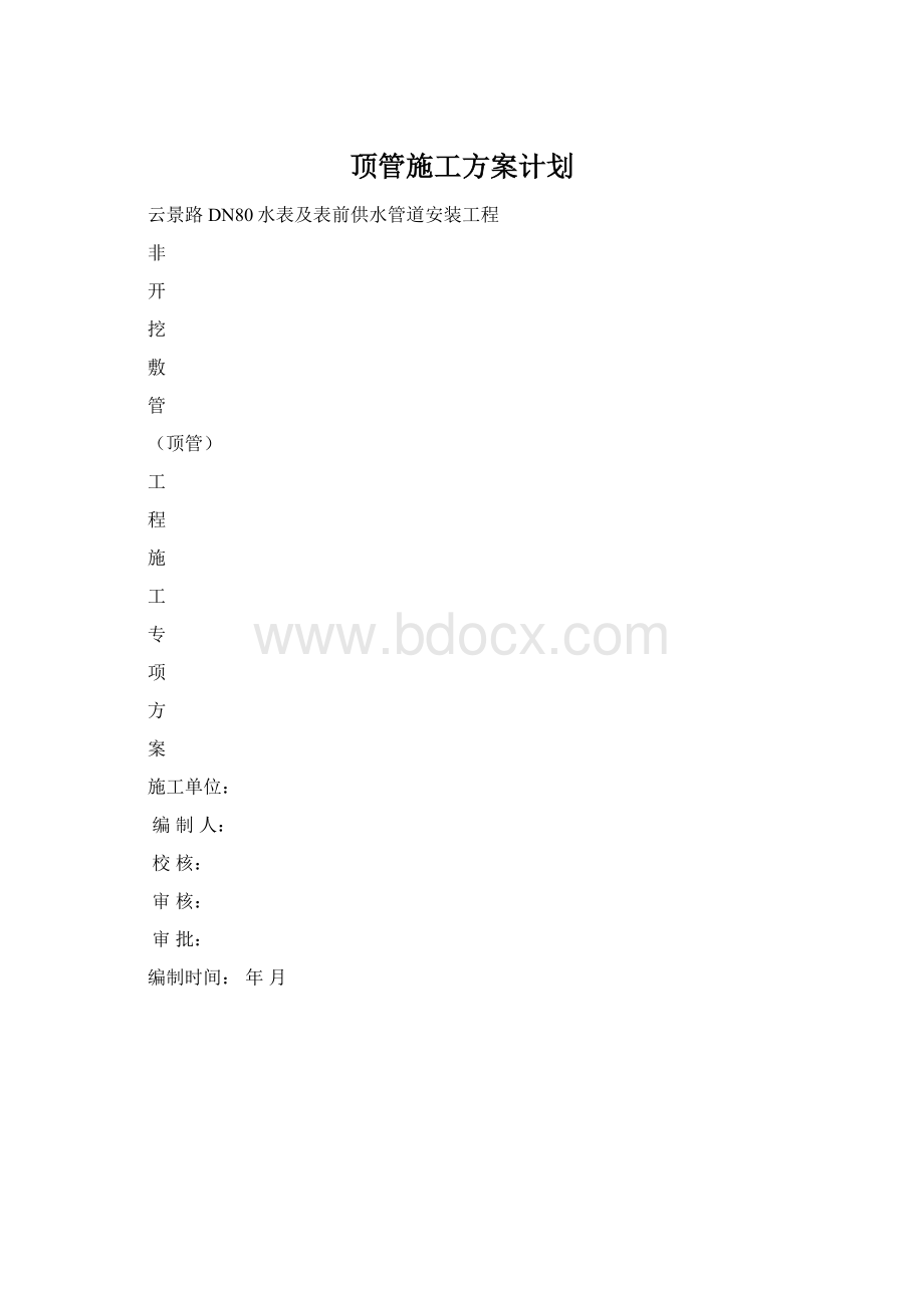 顶管施工方案计划文档格式.docx