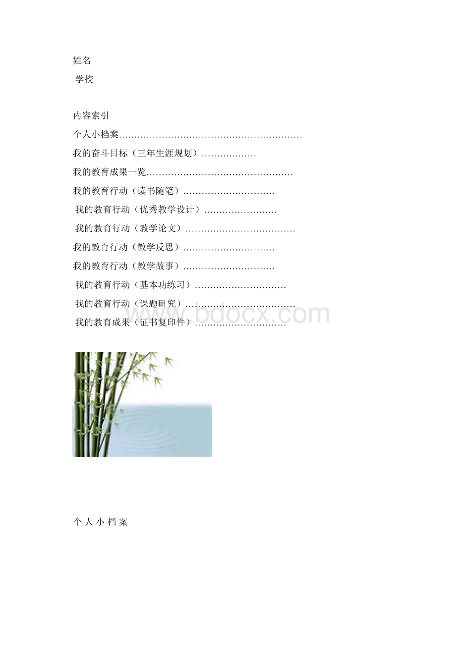 教师个人发展档案样本.docx_第2页