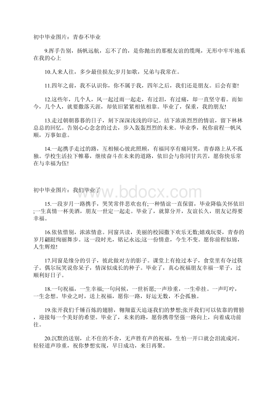 最新初中毕业留言唯美初中毕业季赠言文档格式.docx_第2页