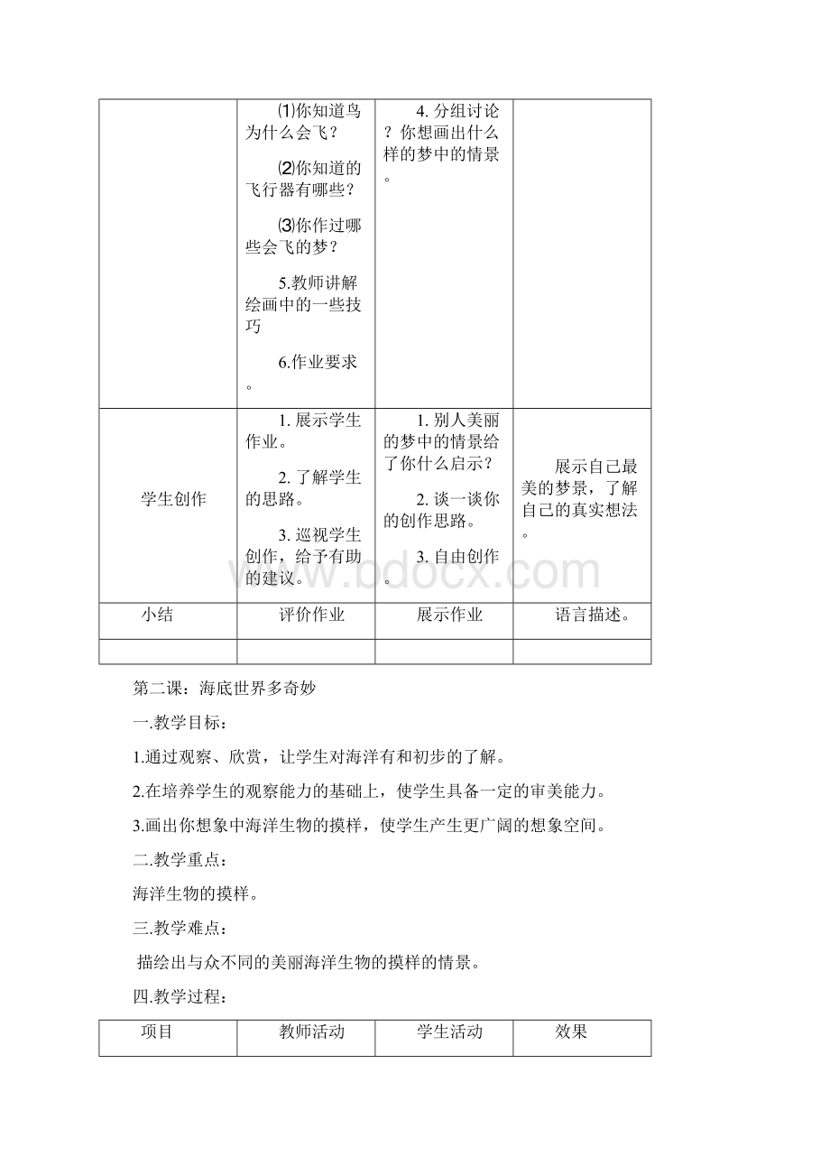 岭南版小学一年级下册美术教案全册.docx_第2页