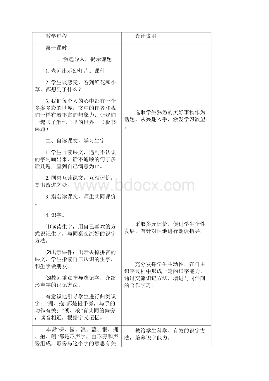 一年级语文上册《心里的世界》教案 冀教版Word文档下载推荐.docx_第2页