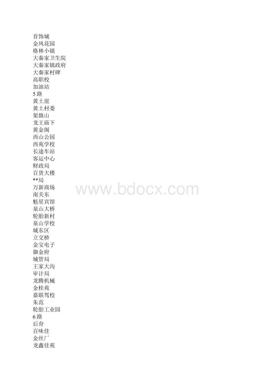 新公交线路站点调整公示方案范文Word格式文档下载.docx_第3页