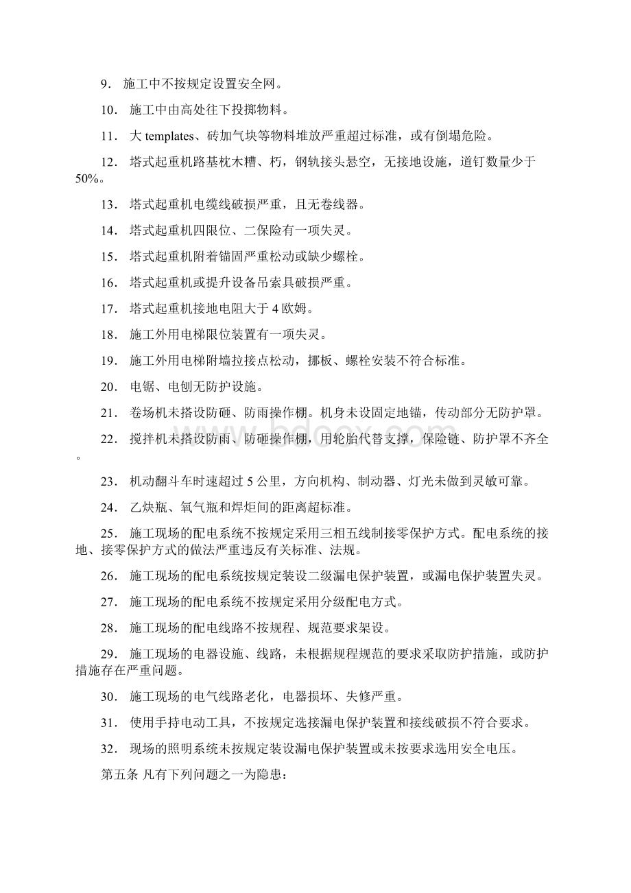 工程施工现场管理问题性质的认定及处罚规定.docx_第3页