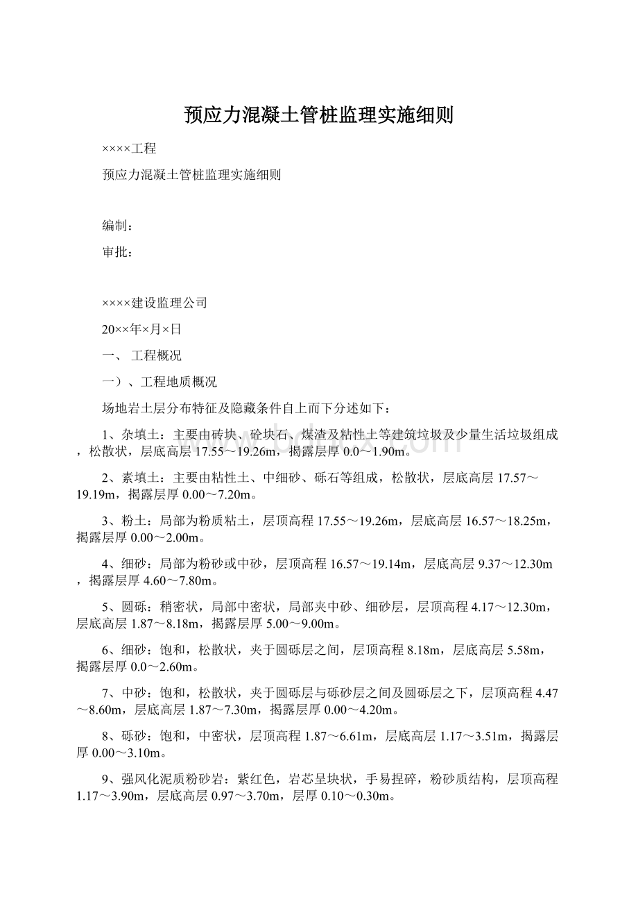 预应力混凝土管桩监理实施细则Word文件下载.docx_第1页