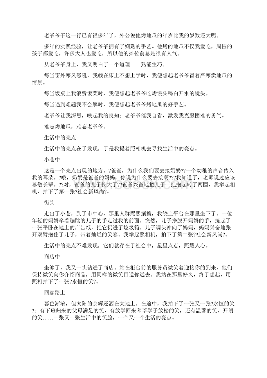 路作文之小标题作文一路洒满阳光Word文件下载.docx_第2页