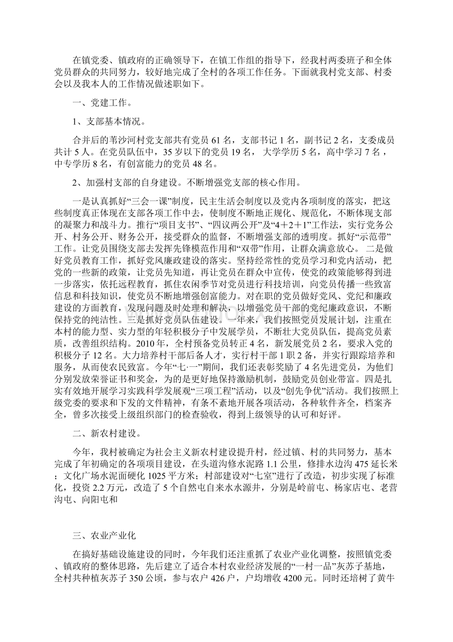 村党支部村委会述职报告.docx_第2页