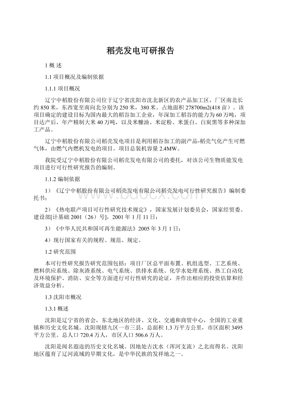 稻壳发电可研报告Word文档下载推荐.docx