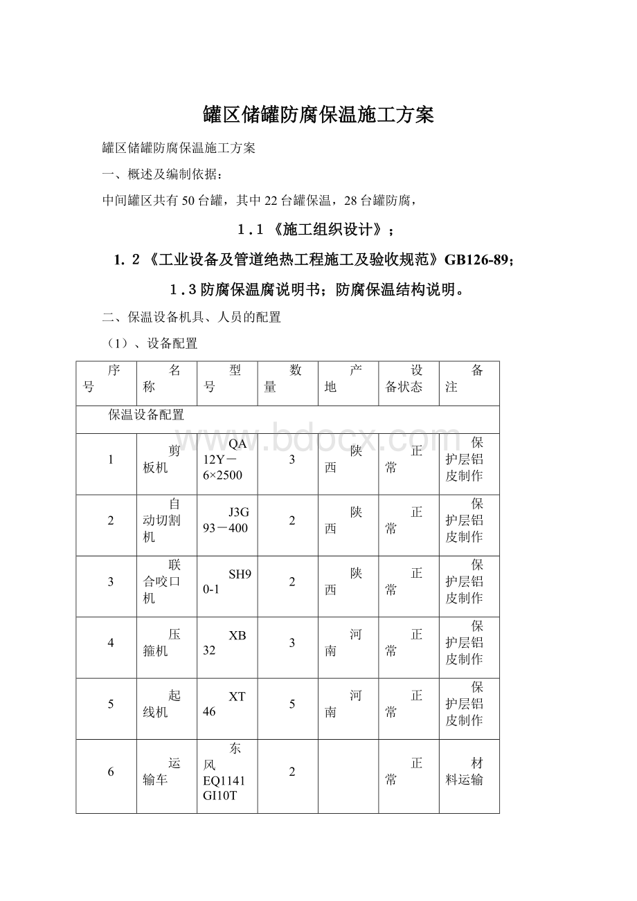 罐区储罐防腐保温施工方案.docx_第1页