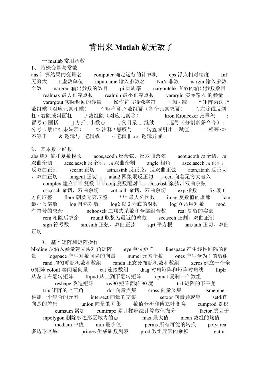 背出来Matlab就无敌了.docx_第1页